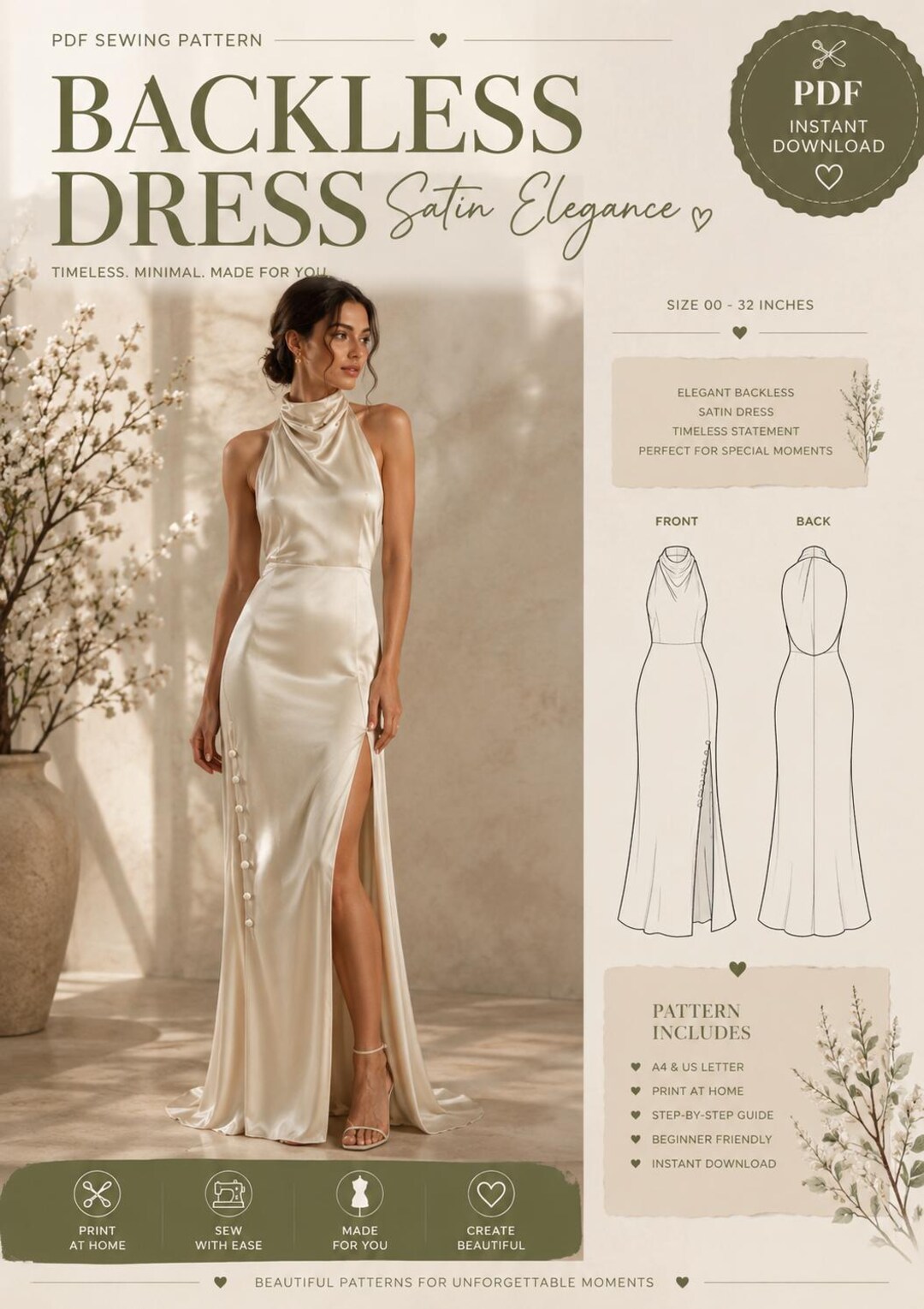 backless wedding dress pattern Sewing Pattern. Dress. Guest Dress. Sewing Pattern. Dressmaking Pattern. Trendy Dress Plus Size Wedding Dresses Hierarchy:Meshki Intimates/Sleep Color:Gray Blue