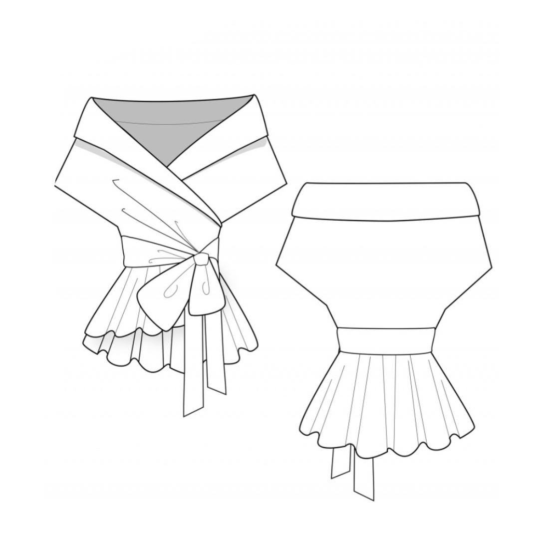 Pattern for a Wrap Shirt With Open Shoulders and a Bow. Easy-to-make ...