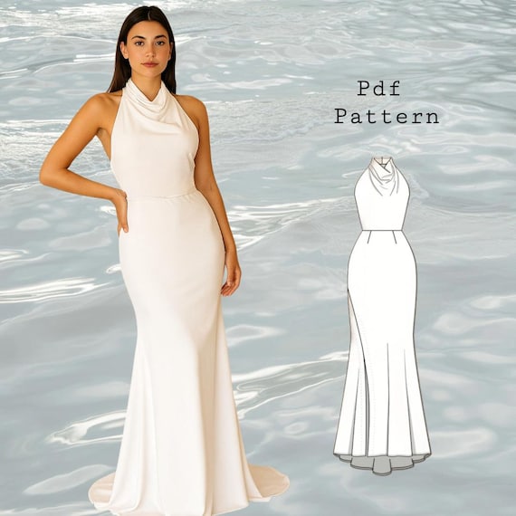 Backless Dress Sewing Pattern. Wedding Dress. Guest Dress. Sewing Pattern. Dressmaking Pattern. Trendy Dress. - Etsy Backless Dress Sewing Pattern. Wedding Dress. Guest Dress. Sewing Pattern. Dressmaking Pattern. Trendy Dress. - Etsy