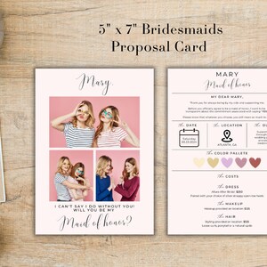 Custom Bridesmaid Proposal Card Template in Canva - Create Lasting ...