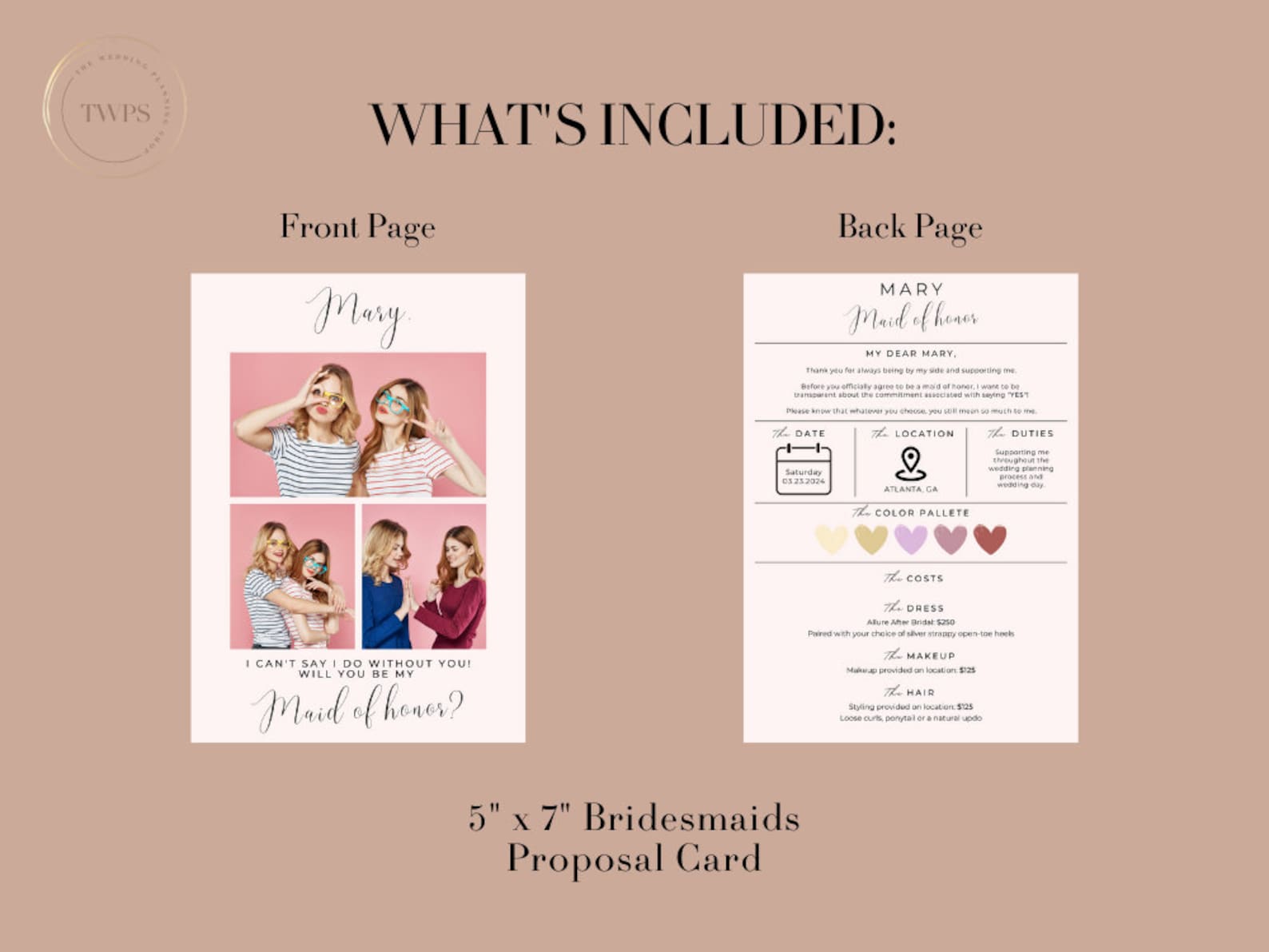 Custom Bridesmaid Proposal Card Template in Canva - Create Lasting ...