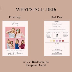 Custom Bridesmaid Proposal Card Template in Canva - Create Lasting ...
