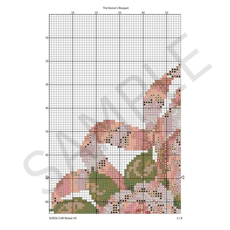 Ballet Skort Pattern Ballet Shoes Cross Stitch Pattern, the Dancer’s Bouquet, Pink Pointe ...
