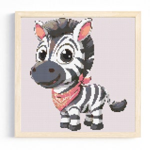 Cute Zebra Cross Stitch Pattern Animal, Instant Download Cross Stitch Digital Download PDF Nursery Cross Stitch Wild Animal