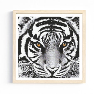 White Tiger Cross Stitch Pattern Animal, Instant Download Cross Stitch Digital Download PDF Wild Animal Cross Stitch Animal