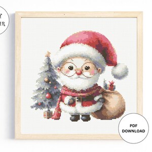 Santa Cross Stitch Pattern Christmas, Instant Download Cross Stitch Digital Download PDF Cross Stitch Father Christmas
