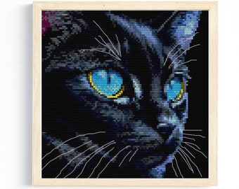 Black Cat Cross Stitch Pattern (Digital Download PDF)