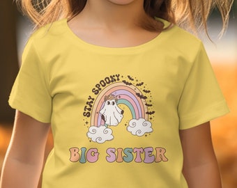 Yellow big sister shirt Pastel halloween Big sister announcement shirt, big sister big brother big sister dress big sister outfit big sister