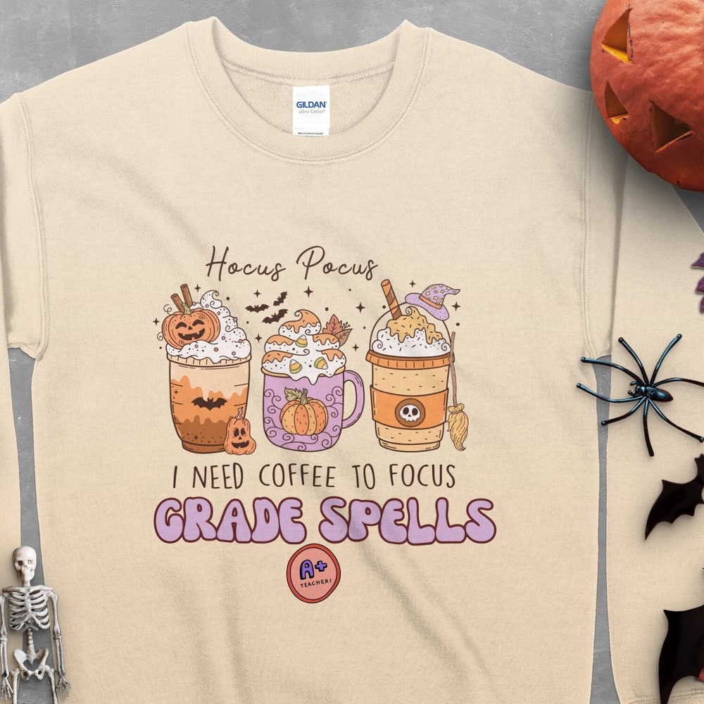 Crewneck Teacher Halloween Sweatshirt Halloween Boo Girly Halloween Sweatshirt Halloween Snoopy Pastel Halloween Hocus Pocus Shirt Teacher Onlytee