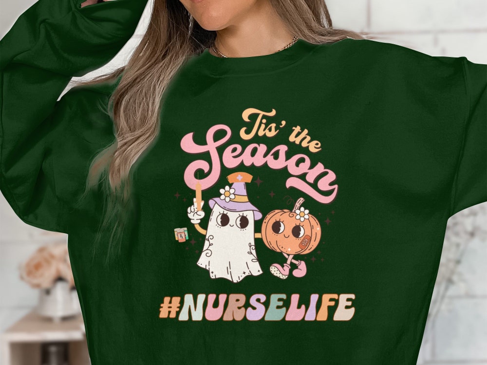 Halloween Nurse Life Tis The Season Nurse Halloween Health Care Halloween Boo Girly Halloween Sweatshirt Halloween Snoopy Pastel Halloween Onlytee