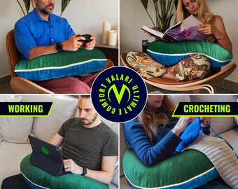 VELVET COLLECTION. Ergonomic Good Posture pillow, Reading Pillow, Arm Support Pillow, Tablet Pillow,  Crochet Pillow, Knitting pillow