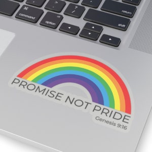 Promise Not Pride Rainbow Kiss-Cut Stickers, Christian Vinyl Decal, Bible Verse Weatherproof Label, Gift For Devoted Dad, Present For Him