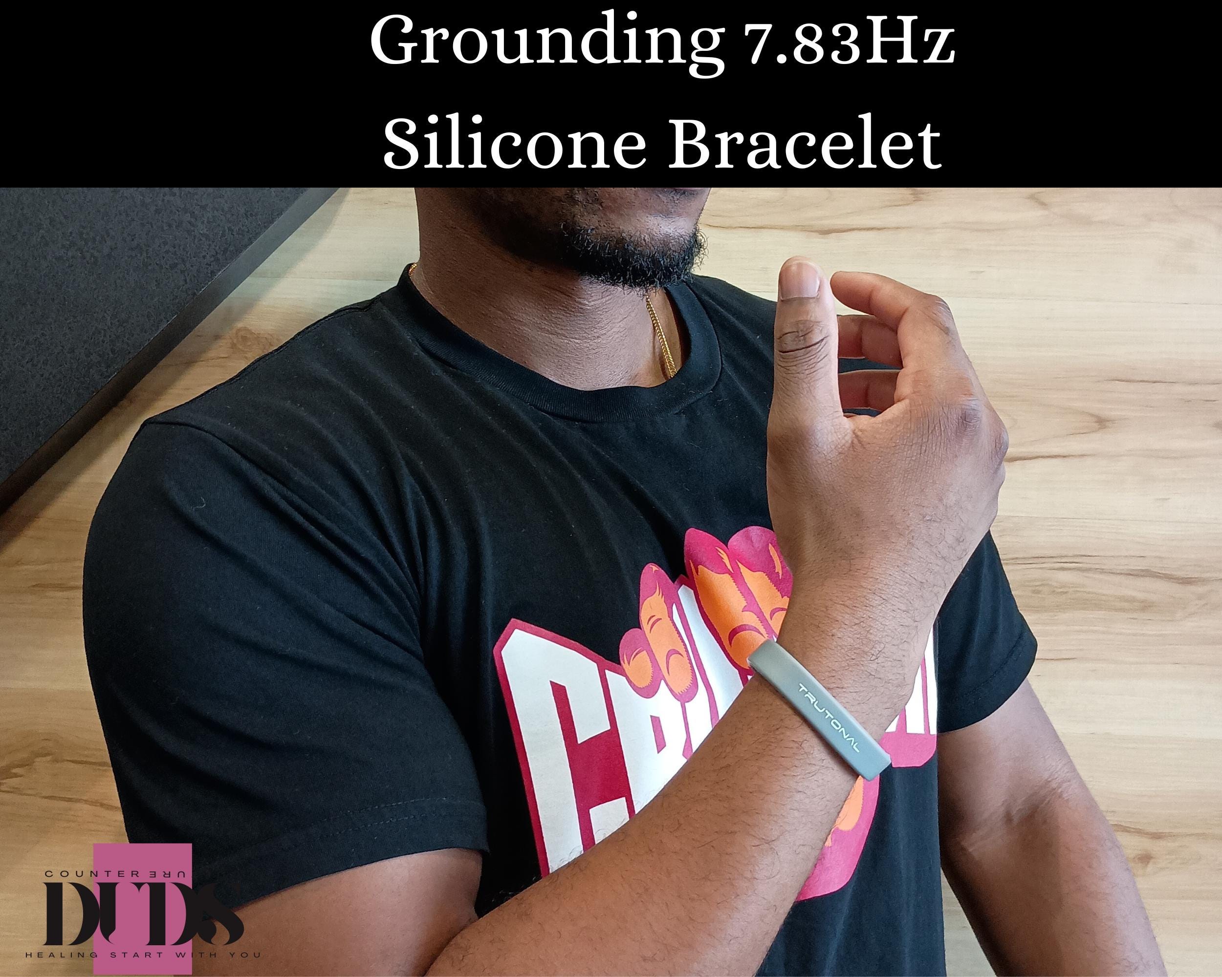 Men's Grounding Bracelet, 7.83hz Passive Energy Frequency Silicone