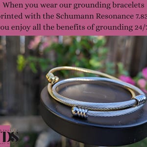 7.83Hz Women Grounding Bracelet, Schumann Resonance Imprinted Bangle, Stress Relief Stainless Steel Band, Anti Inflammation Jewelry image 6
