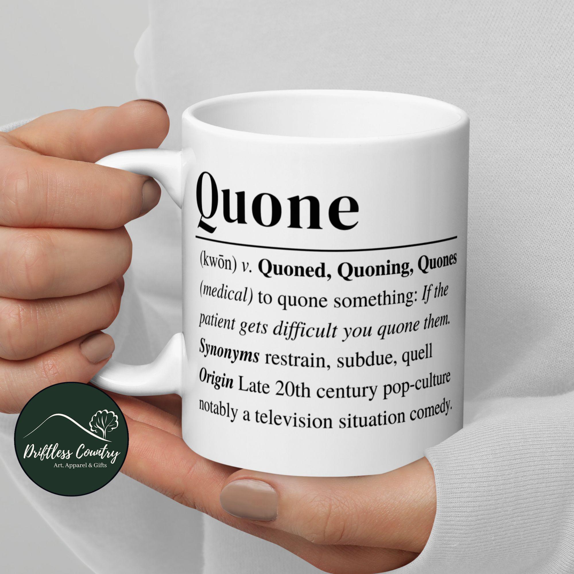 Quone Quone Definition Seinfeld Mug, Funny 90s TV Sitcom Quote Coffee Cup ...