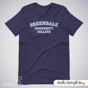 Greendale Community College T-Shirt, Community TV Series Varsity Shirt, Birthday Gift for Community TV Sitcom Fan, Unisex Short Sleeve Tee