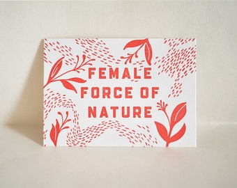 Female Force of Nature postcard