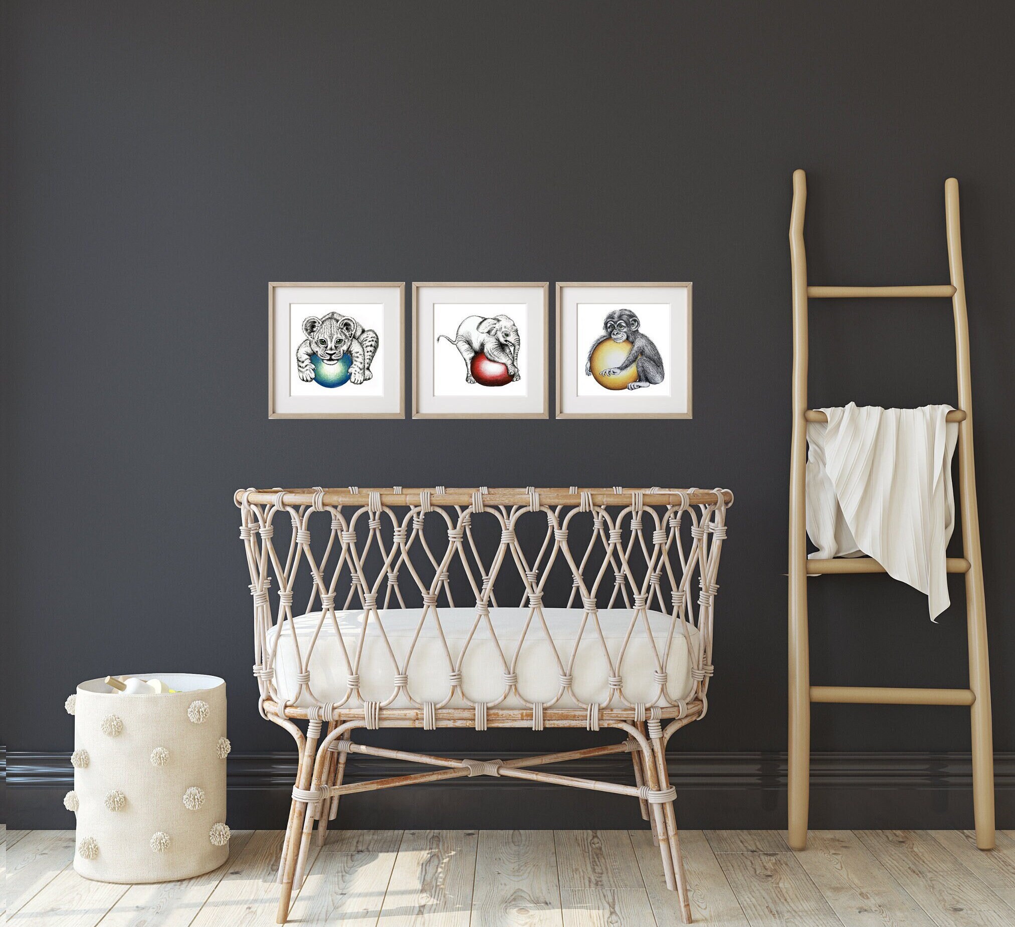 Jungle Baby Nursery Prints, Safari Baby Wall Art, Childrens Room Wall ...