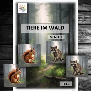 Geheugen Bosdieren Deel 1 Dieren Bos Natuur Kinderen Spelen Montessori Leren Dierenkaarten Tafelspel Kleuterschool School Herten Herten Wolf Konijn
