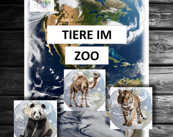 Zoo Animals Set of 2 Animal Cards Children Play Table Game Montessori Activity Nature Animals Discover Zoo Visit Project Theme Kindergarten Idea