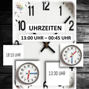 Times Set 2 Primary School Minutes Hours Procedure Learning Children Digital Analog Appointment Lessons Numbers Midday Morning Evening Montessori Idea