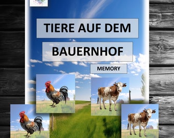 Memory Animals Children Play Montessori Learning Animal Cards Table Game Kindergarten School Farm Farm Animals Cow Horse Dog Sheep Chicken
