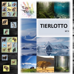 Lotteria degli animali Set di 3 animali Carte animali Asilo Montessori Bambini che giocano Imparano Asilo nido Idee per l'educatore Offerta Progetto Mucca Panda Gorilla Husky