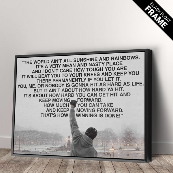 Rocky Balboa Motivational Quote Movie Office Gym Canvas Wall Art Print. High Quality Free shipping, Easy and Ready To Hang.