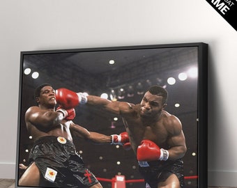 Mike Tyson Boxing Colored Canvas Wall Art Print. High Quality Free shipping, Easy and Ready To Hang.