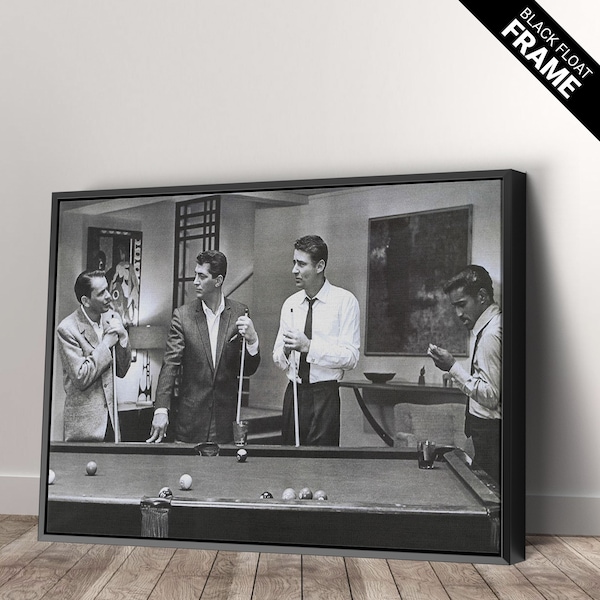 The Rat Pack Playing Pool Canvas Wall Art Print. High Quality Free shipping, Easy and Ready To Hang.