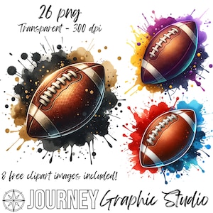 Fußball Clipart Bundle, Aquarell Splash Fußball Clipart, Sport Clipart Bundle, Fußball Clipart, Aquarell Clipart Kommerzielle Nutzung PNG
