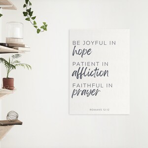 Printable Scripture Wall Art / Printable Bible Verse / Christian Wall Art / Printable Wall Art / Romans 12:12