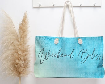 Weekender Tote Bag for Summer Beach Tote Ocean Colors