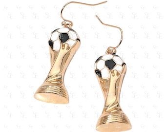 Soccer Trophy Earrings World Cup Fan Jewelry Game Day Sports Earrings Soccer Lover Gift Tournament Fan Accessory Sports Jewelry