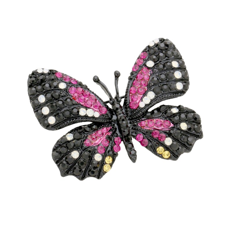 Large Crystal Rhinestone Butterfly Brooch - Elegant Lapel Pin For Women - View #7
