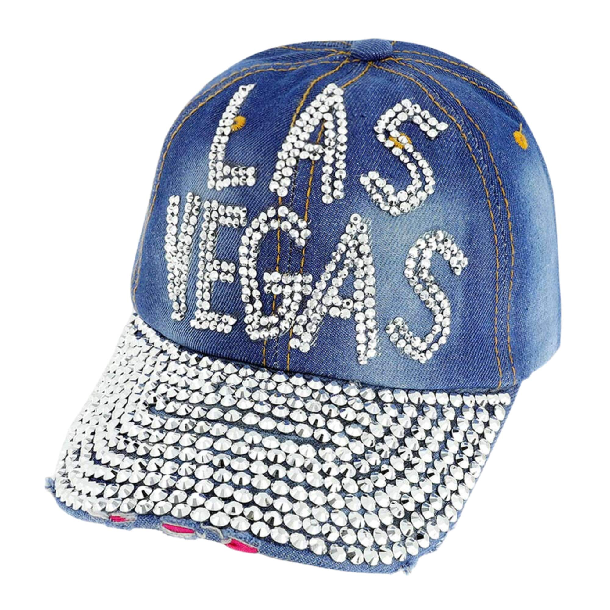 Las Vegas Souvenir Pink Sequined Baseball Cap-KIDS CAP- Las Vegas