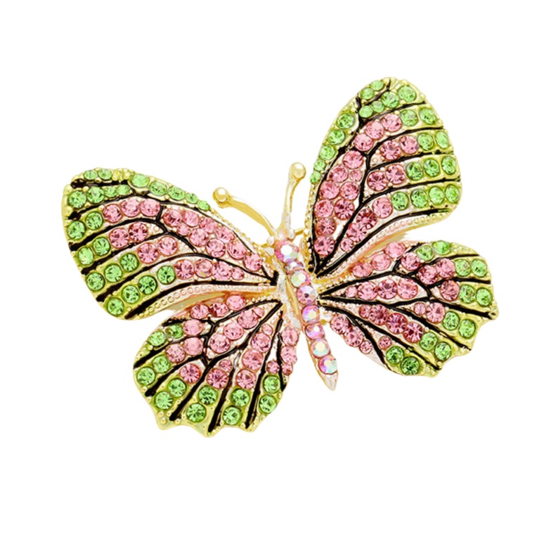 JOYWIKO Large Crystal Rhinestone Butterfly Brooch - Elegant Lapel Pin For Women's Dresses & Jackets 8 thumbnail image