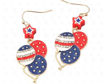 Fourth of July Dangle Earrings Celebration Jewelry Festive Gift for Women