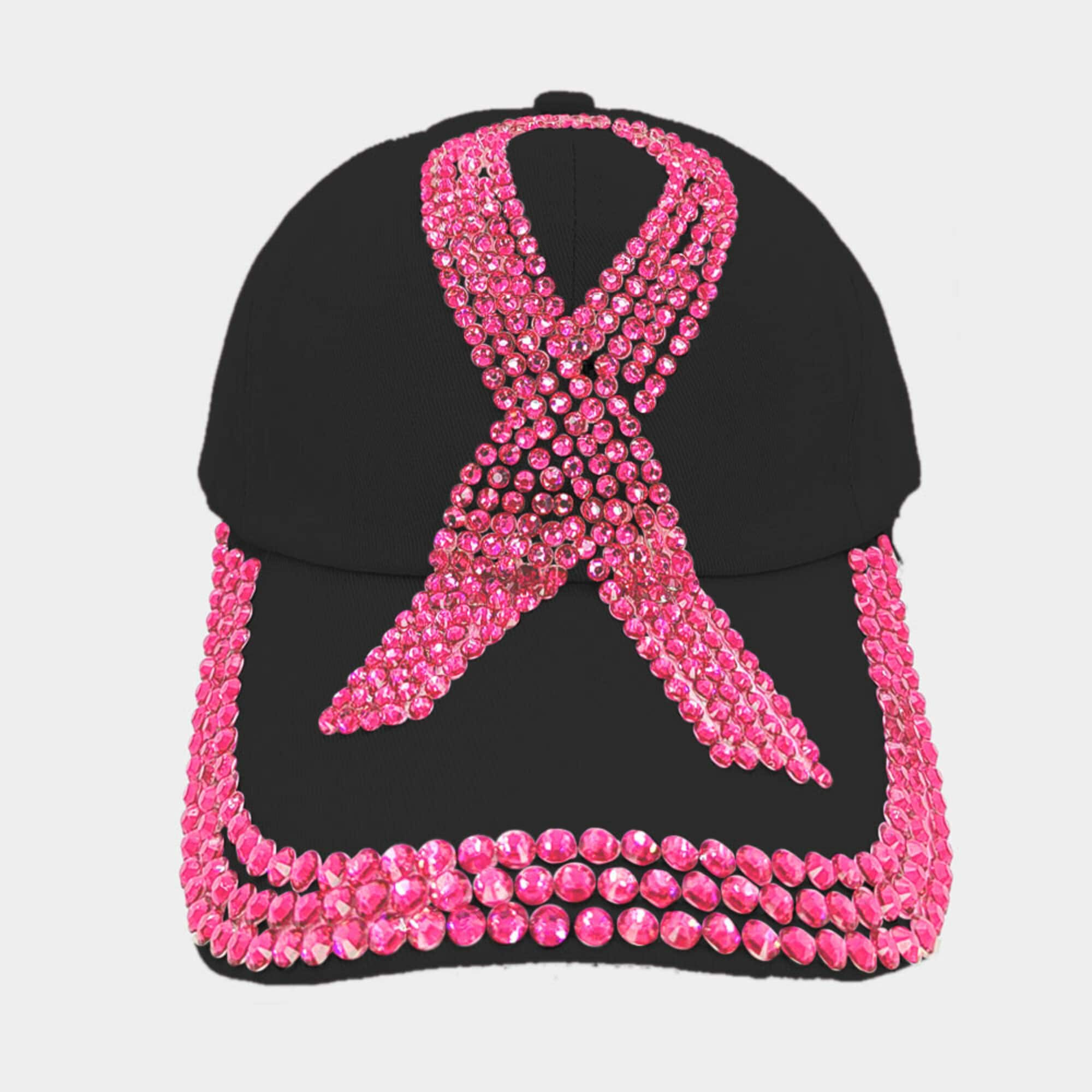 Bling Pink Ribbon Breast Cancer Awareness Baseball Cap for  display picture 1