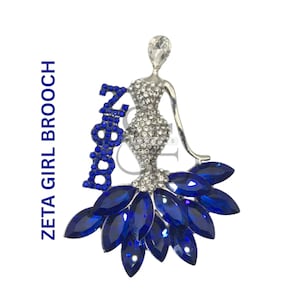 Zeta Phi Beta Sorority Brooch | Elegant Crystal ZΦB Pin for Divine 9 Sorors | Rhinestone Lapel Accessory for Zeta Women | Greek Letter Pin