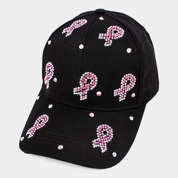 Sparkly Pink Ribbon Breast Cancer Awareness Handmade Ball Cap By Candy Did It! Stitchfy Breast Cancer Awareness Pink Ribbon Patch  main image 2