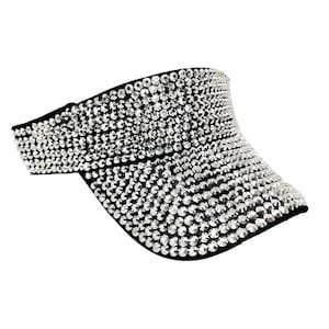 Crystal Studded Sparkly Rhinestone Sun Visor for the Beach, Vacation Hat, Golf Visor for Mom, Wife, Golf Lover Gift