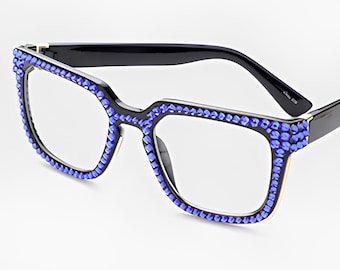 Rhinestone Reading Glasses Glam Optical Frames Statement Eyewear Fashion Readers Gift for Women Designer Inspired Glasses