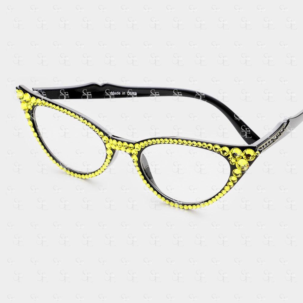 Swarovski Black Crystal Accent Cat-Eye Glasses with Yellow Case Sunglasses, Cat-eye shape, Black | Swarovski main image 4