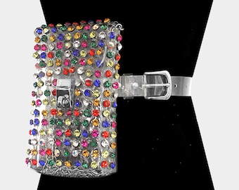 Rhinestone Clear Belt Bag, Sparkly Stadium Purse, Festival Waist Pack, Concert Game Day Accessory