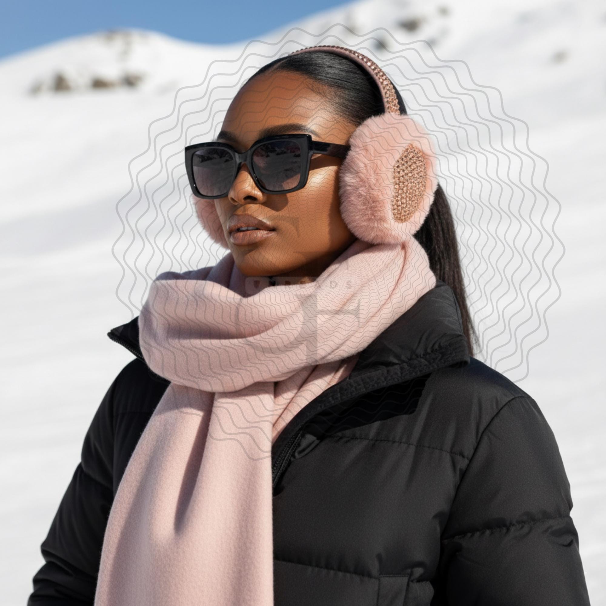 Plush Faux Fur Earmuffs With Sparkling Rhinestones – Cozy 