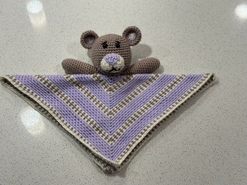 Crochet Teddy Bear Lovey Blanket - Etsy