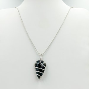 Genuine Obsidian Arrowhead Pendant, Arrowhead Wire Wrap Pendant , Obsidian Necklace ,Genuine Obsidian Arrowhead , Gift For Her