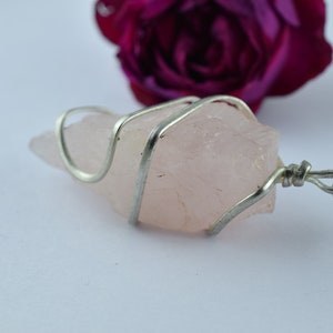 Rose Quartz Arrowhead Pendant Necklace-Natural Gemstone Healing Necklace-Meditation Grounding Calming Spiritual Protection Necklace Gift