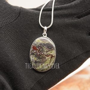 Drachenblut Jaspis Anhänger 925 Sterling Silber Anhänger Drachen Jaspis Edelstein Anhänger Handmade Schmuck Blut Jaspis Schmuck Geschenk für Sie
